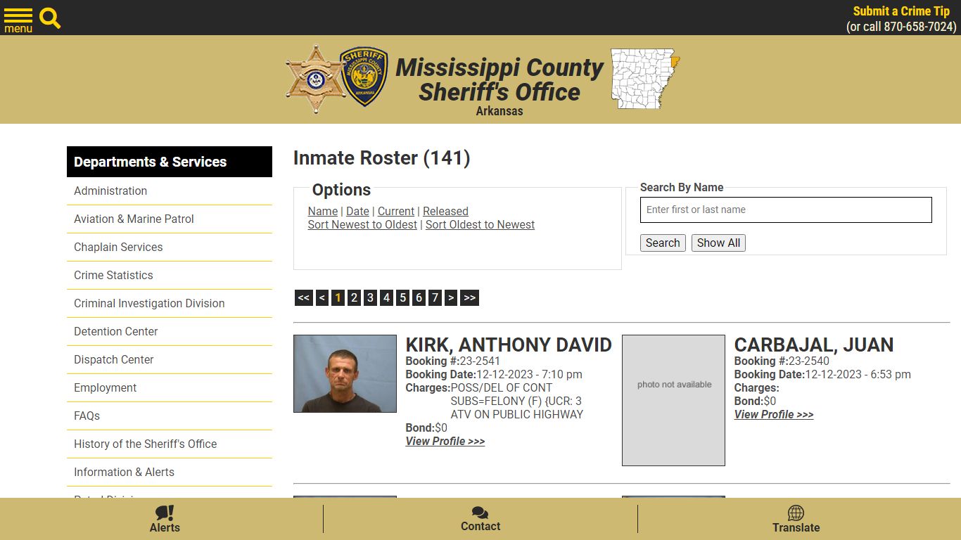 Inmate Roster - Current Inmates Booking Date Descending - Mississippi ...
